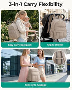 BAGSMART Baby Diaper Bag with Waterproof Pad, Pink - Image 4