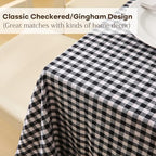 Black White Gingham Ruffle Tablecloth Rectangular 120“x60” - Image 5