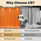 40ftx10ft Wrinkle Free Orange Backdrop Curtain - 10 Feet Photography Backdrop Drapes, Silky Polyester Back Drop Cloth for Wedding Baby Shower Balloon Arch Background - Image 7