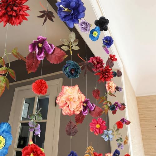 6 Pcs 35.9 ft Hanging Flower Artificial Wildflower Garlands Floral Vines - Image 4
