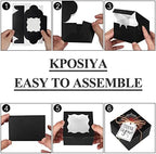KPOSIYA 120pcs Small Cookie Boxes with Window, 4x4x2.5 Black Bakery Box - Image 6