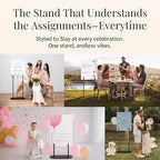 Black Wedding Welcome Sign Stand with Holder - Elegant Metal Easel Display for Seating Chart, Reception Signs, Welcome Board - 30+ Customizable designs for Baby, Bridal Shower - Versatile Party Sign Holder - Image 5
