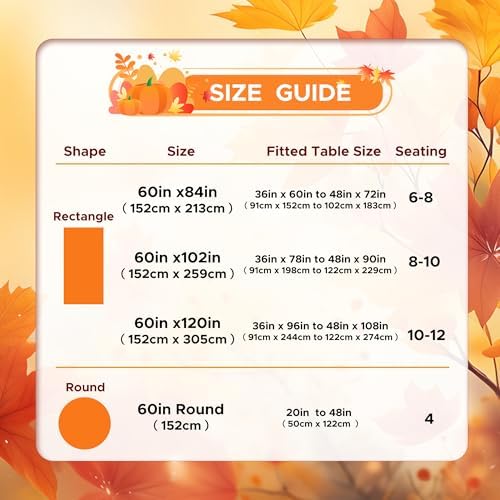 sancua 2 Pack Fall Thanksgiving Tablecloth 60x102 Inch Rust Burnt Orange - Image 6