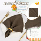 Showgeous 30 Pack Brown Cloth Napkins with Fringe, 16x16 inch 100% Cotton - Image 3