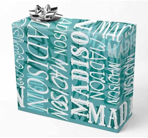 AOFUN Custom Name Text Funny Christmas Birthday Gift Designer Wrapping Paper - 5 Rolls, 58" x 23" Each by Unknown
