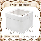 Arttown 30 Pack Cake Boxes 10 Inch Tall Multi-Layer White - Image 3
