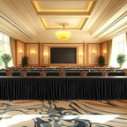 17ft Black Table Skirts for Rectangle Tables Polyester Table Skirt Desk Skirts Ruffle Tablecloth Skirt for Birthday Party Banquet Black Theme Party Wedding Bridal Shower Table Decorations - Image 7