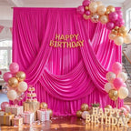 30ft x 10ft Hot Pink Backdrop Curtains, Hot Pink Drapes for Backdrop Fabric - Image 6