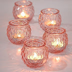 DARJEN 24 Pcs Pink Votive Candle Holders Round Glass Candle Holders Bulk - Image 3
