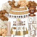 Beary First Birthday Decorations for Boy, 147PCS 1st Party Supplies Balloon by XOTOBO