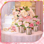 Suncalla 45 Pcs Baby Shower Centerpieces Rose, Pink Rose Vase Decor - Image 4