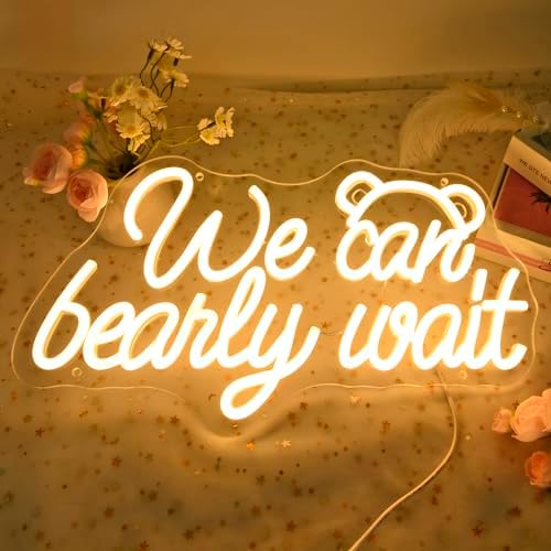 Planzo We Can Bearly Wait LED Neon Light Sign Baby Shower Gifts Wall Decor - Image 6