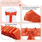 MDS® Pack of 25 Satin Chair Sashes for Wedding & Events – Brunt Orange - Image 5