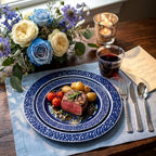 Ciaell 150 PCS Blue and Silver Plastic Plates - Blue Disposable Plate include 50 Plates, 25 Knives, 25 Forks, 25 Spoons, 25 Cups for Weddings & Party - Image 3