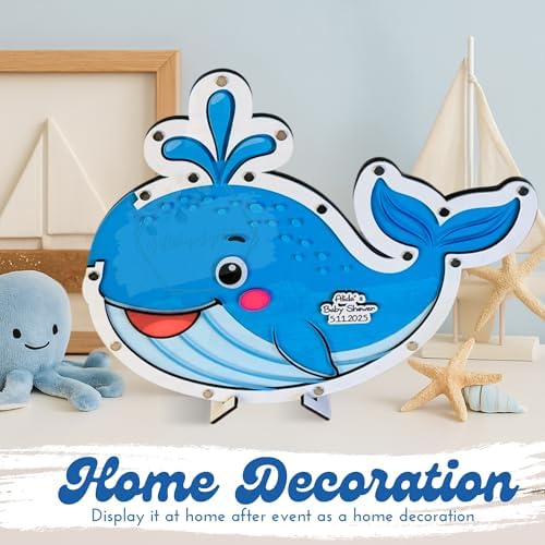 Baby Shower Guest Book Alternative Whale Drop Box, Under the Sea Ocean - Image 2