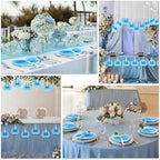 Unittype 150 Packs Heart Shaped Paper Fans for Wedding Guests,Baby Blue - Image 5