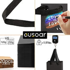 EUSOAR Black Mini Gift Wrap Bags, 50 Pack 4x2.75x4.5 inches Paper Bags with Handles, Heavy Duty Totes Bulk for Wedding, Grocery, Boutique, Retail, Business, Party Favors, Baby Showers, Birthdays - Image 3