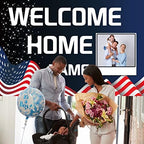 Custom Welcome Home Decorations Kit Military Welcome Home Banner Red White and Blue Balloons Patriotic Paper Fans Star Streamers Tablecloth for Patriotic Memorial Day Deployment Returning Party Decor(5x7.5ft) - Image 5