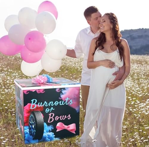 AmazingSpark 28in Giant Gender Reveal Gift Box Kit, Burnouts or Bows - Image 6