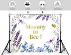 8x6ft Mommy to Bee Backdrop Floral Design Baby Shower Party Wildflower Bouquet Honeycomb Gender Reveal Photography Background Party Banner Decorations Photo Studio Props - Image 4