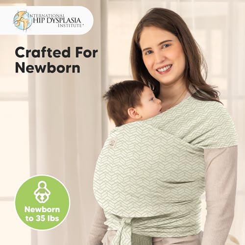 KeaBabies Baby Wrap Carrier, All in 1 Original Baby Carrier (Chevron Maze) - Image 2