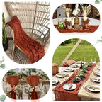 10 Pack Terracotta Cheesecloth Table Runners 35x120 Inch, 10FT Rustic Burnt Orange Cheese Cloth Table Runner for Wedding Bridal Shower Baby Shower Birthday Holiday Decor - Image 6