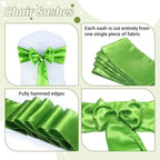 MDS® Pack of 200 Satin Chair Sashes for Wedding & Events – Parrot Green - Image 5