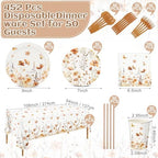 Funnymoom 452 Pcs Fall Wildflower Party Decoration Supplies for 50 Guests - Image 2