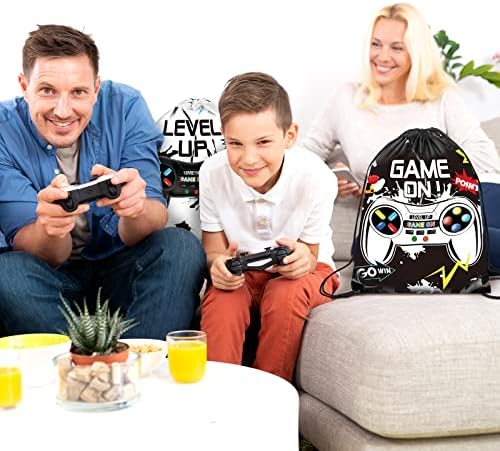 Roowest 36 Pcs Video Game Party Favor Bags for Kids, Black, White - Image 6