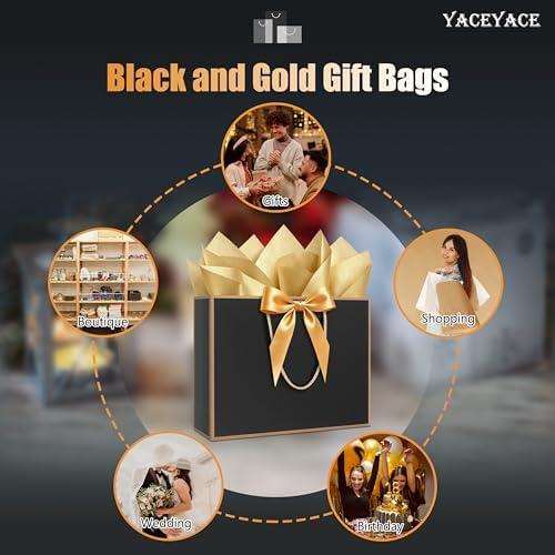 YACEYACE Gift Bags with Ribbon Bow, 20Pack of Gift Bags with Handles Bulk - Image 7