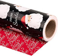 WRAPAHOLIC 30 Inch Jumbo Reversible Vintage Christmas Wrapping Paper - 30 Inch x 100 Feet Jumbo Roll Black Jolly Santa Wrapping Paper and Red Merry Christmas Design with Metallic Foil Shine for Holiday, Party by WRAPAHOLIC