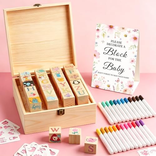 wookidel 118PCS Baby Shower Games Kit, Baby Blocks for Baby Shower - Image 7