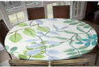 Watercolor Foliage Print Oval Tablecloth Fitted Greaseproof Waterproof Elastic for Birthday New Year Bachelor Party Graduation Fits for 54" x 76" Oval Table - Image 6