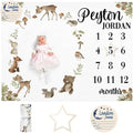 Custom Name Baby Milestone Blanket - Baby Milestone Monthly Blanket with Double Sided for Boy Girl Baby Photography Props - Animal Pattern Gifts for Kids Infant (FixedSize) by Dyoart