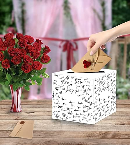 SietDESEO 10 Pcs White Card Box with Slot Money Gift Card Box Holder for Party Wedding Reception Birthday Graduation Bridal Shower Baby Shower Diaper Raffle Box - Image 4