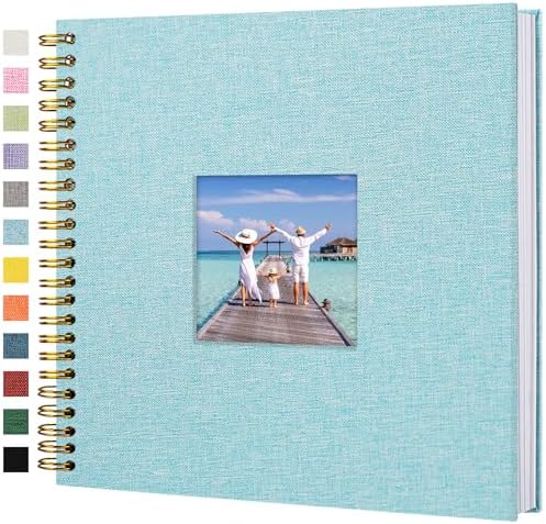 12"x12" Scrapbook Photo Album Linen Cover 40 Sheets 80 Pages White Paper by Hiwhy