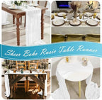 30 Pack White Cheesecloth Table Runner 17 x 108 inch Cheese Cloth Table Runners 9ft White Table Runner Rustic Romantic Sheer Gauze Runner for Wedding Party Baby Shower Table Decoration - Image 7