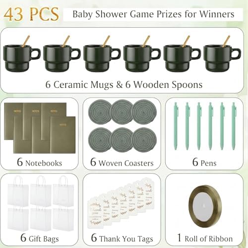 43 Pcs Baby Shower Game Prize for Winner Baby Shower Favor, Green - Image 2