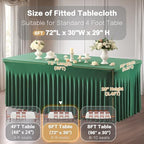Shillance 6 Packs Green Spandex Table Clothes for 6 Foot Rectangle Table, Spandex Table Covers 6FT Stretch Table Skirts Wrinkle Free Fitted Table Cloth for Easter, Wedding, Banquet & Parties - Image 3