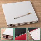 Large Photo Album Self Adhesive 4x6 5x7 6x8 8x10 Pictures Scrapbook Magnetic Album DIY Scrap Book 60 Sticky Pages Linen Cover DIY Photo Album with A Metallic Pen and DIY Accessories(White) - Image 6