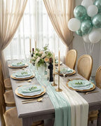 WDF 100PCS Mint Green Plastic Plates - Green Spring Plates Disposable - Heavy Duty Scalloped Plastic Plate for Parties/Wedding - Image 6