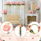 Geosar 8 Bundles Artificial Peonies Flowers,Peach Pink, Light Pink - Image 3