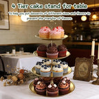 2 Pack 4 Tier Cupcake Stand, 17.1" Gold Dessert Stands for Dessert Table, Stainless Steel Tiered Tray Stand for Wedding, Birthday & Party - Image 3