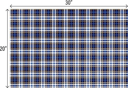Jillson & Roberts 20" x 30" Printed Gift Tissue, Blue Plaid (24 Folded Sheets) - Image 3