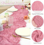 20 Pack Cheesecloth Table Runner 17 x 108 Inch, Dusty Rose - Image 3