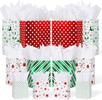 Humyoun 24 Pack Christmas Paper Gift Bags Bulk Assorted Sizes, Bright by Humyoun