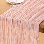 DeZerlor Dusty Pink Cheesecloth Table Runner 1 Pack Summer Boho Runner by DeZerlor