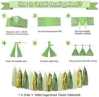 Guudmua 217 Pcs Sage Green Baby Shower Decorations, Neutral Baby Shower Decor Supplies- Disposable Dinnerware Set With Eucalyptus Leaf (25 Guest), "OH BABY" Banner, Balloon, Sash, Cake Topper - Image 7