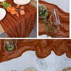 16 Pack Terracotta Cheesecloth Table Runner 20 x 120 inch Gauze Table Runners 10 FT Long,Semi Sheer Cheese Cloth Fabric Table Runner Bulk for Wedding,Party,Baby Shower,Bridal Shower Decoration - Image 6