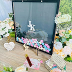 Personalized Wedding Guest Book Alternative Wooden Heart Drop Box Frame - Image 2